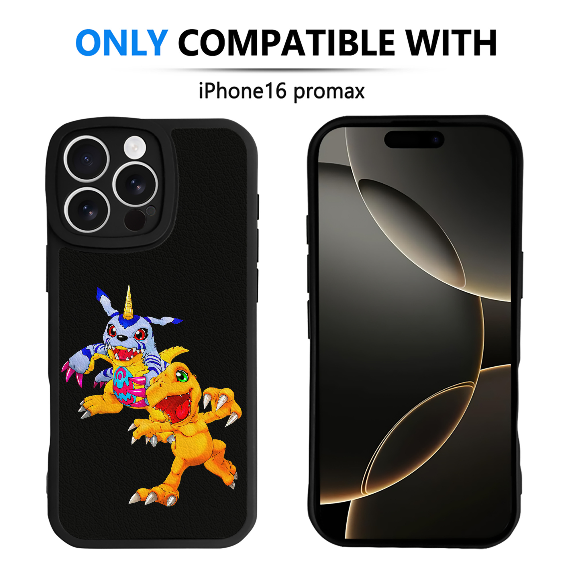 （画像用） Digimon デジタルモンスター/デジモン 【iPhone 16シリーズ対応】シリコンスマホケース（レザー調） 材質：シリコン